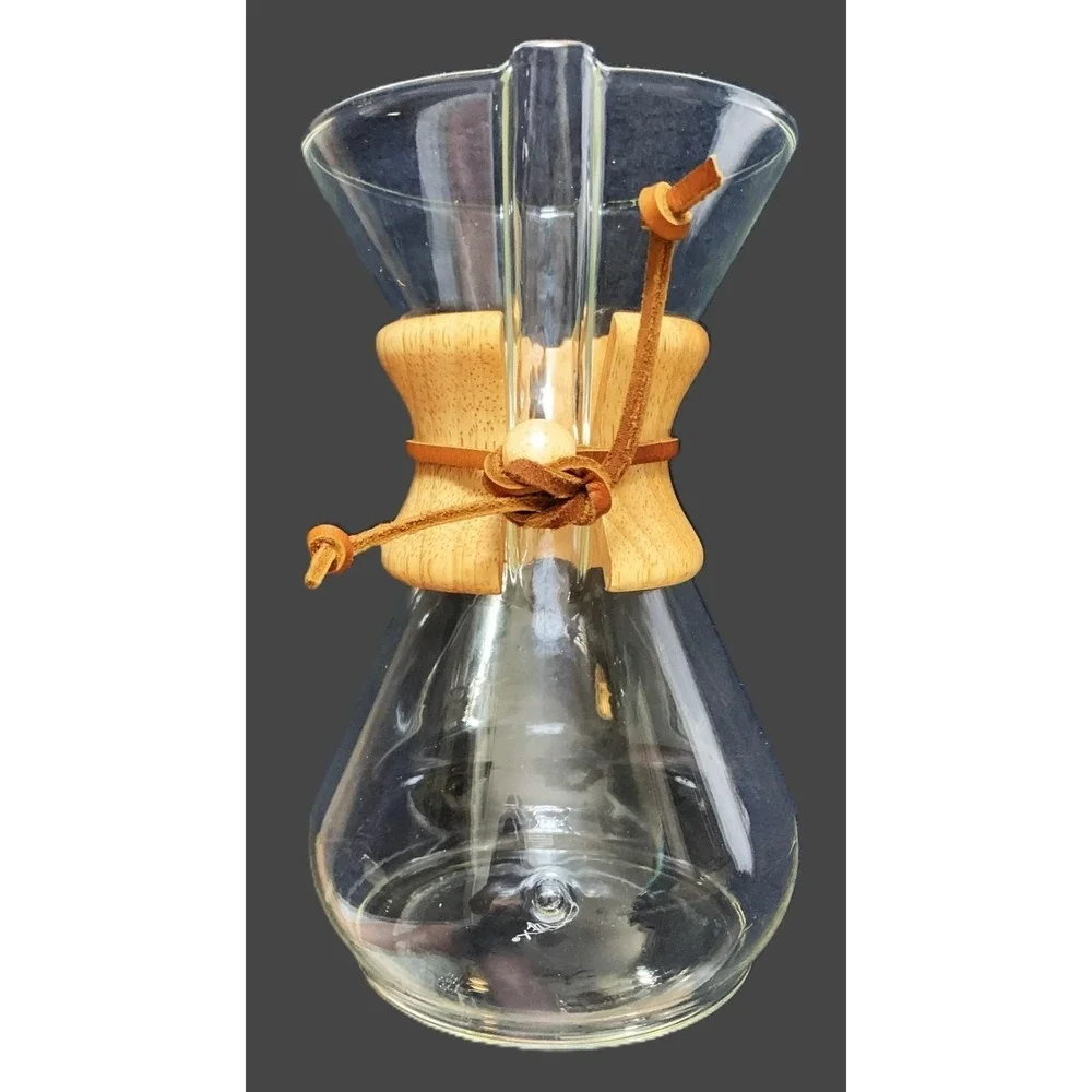 Vintage Chemex Hourglass Pour Over Glass Coffee Maker 8 Cup Pyrex Exc Condition